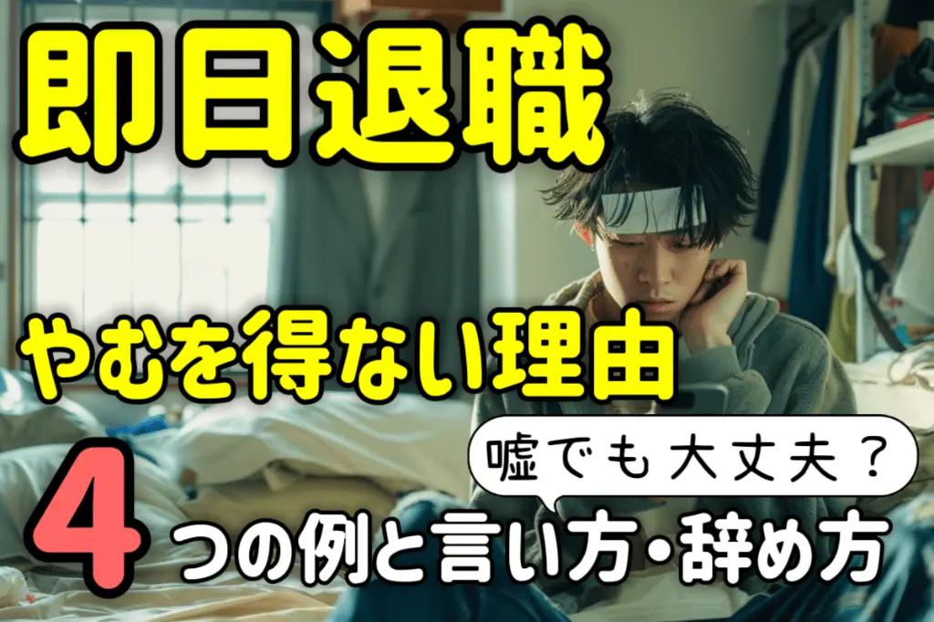 即日退職できる4つのやむを得ない理由!嘘でも大丈夫?弁護士が解説